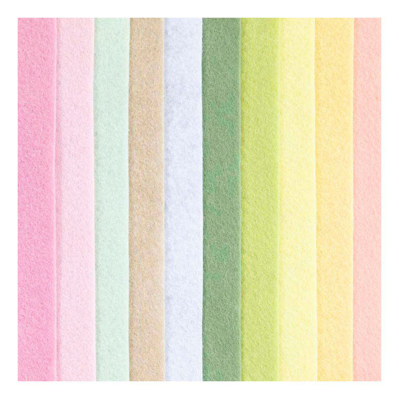 Afbeelding laden in galerijviewer, Creativ company hobbyvilt a4 dikte 2mm pastelkleuren - 10st.
