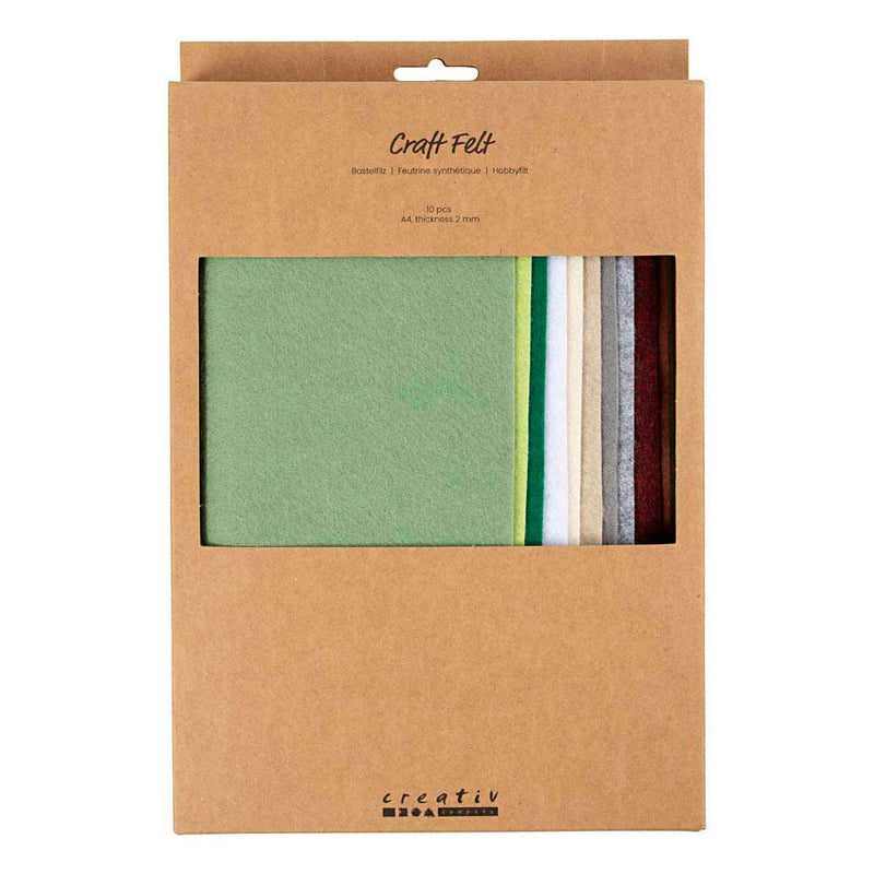 Afbeelding laden in galerijviewer, Creativ company hobbyvilt a4 dikte 2mm naturel kleuren - 10st.