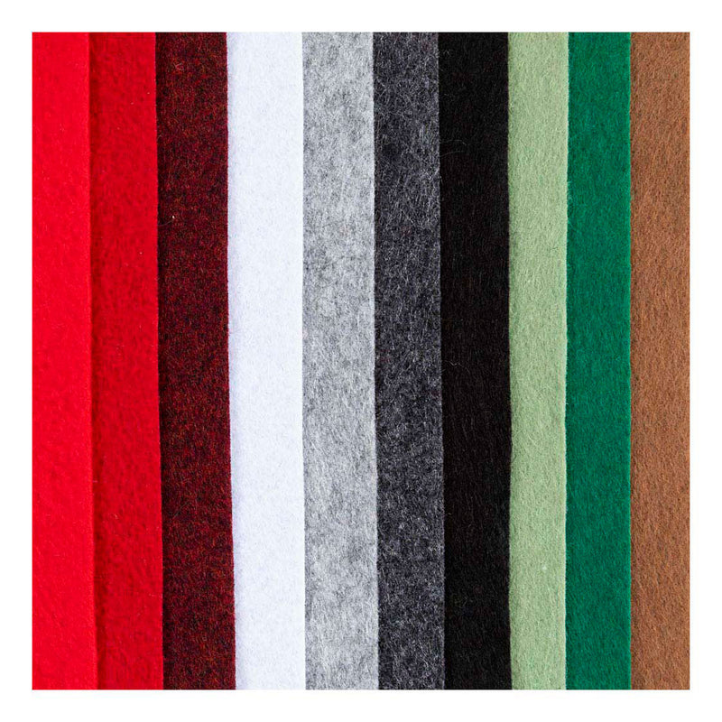 Afbeelding laden in galerijviewer, Creativ company hobbyvilt a4 dikte 2mm kerst kleuren - 10st.