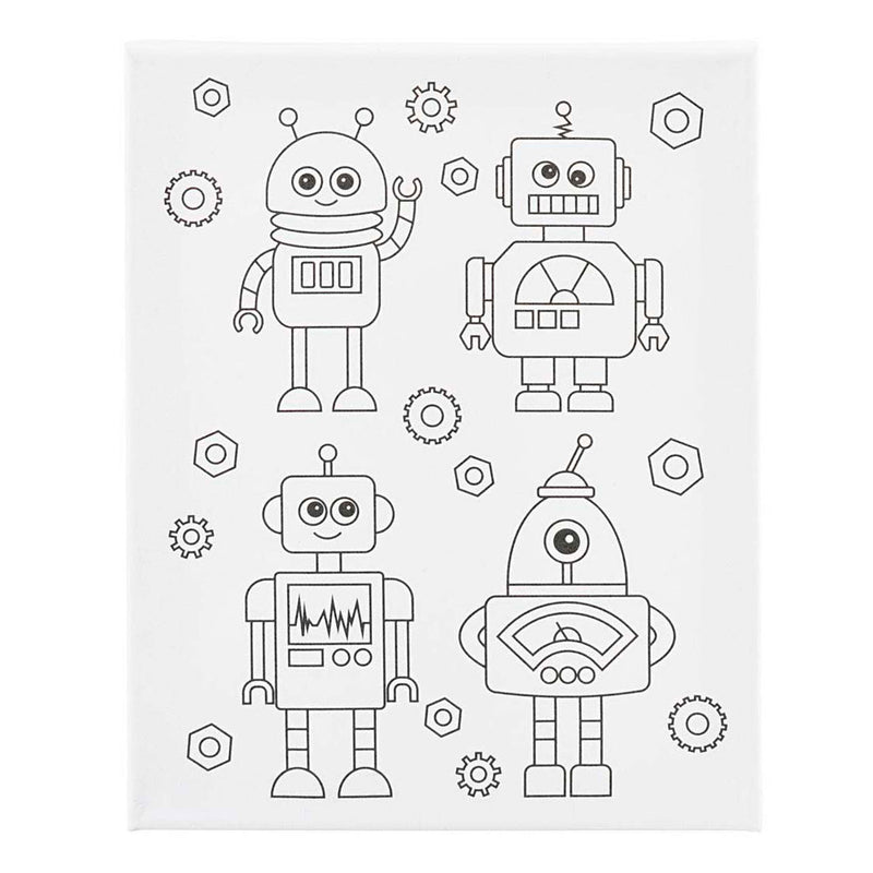 Chargez l'image dans la visionneuse de la galerie, Creativ company schildercanvas met print robots - 24x30cm