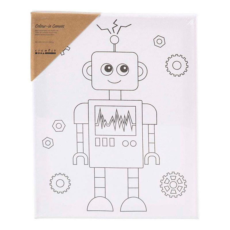 Load image into Gallery viewer, Creativ company schildercanvas met print robot - 24x30cm