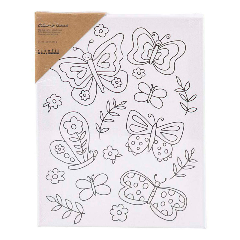 Chargez l'image dans la visionneuse de la galerie, Creativ company schildercanvas met print vlinders - 24x30cm