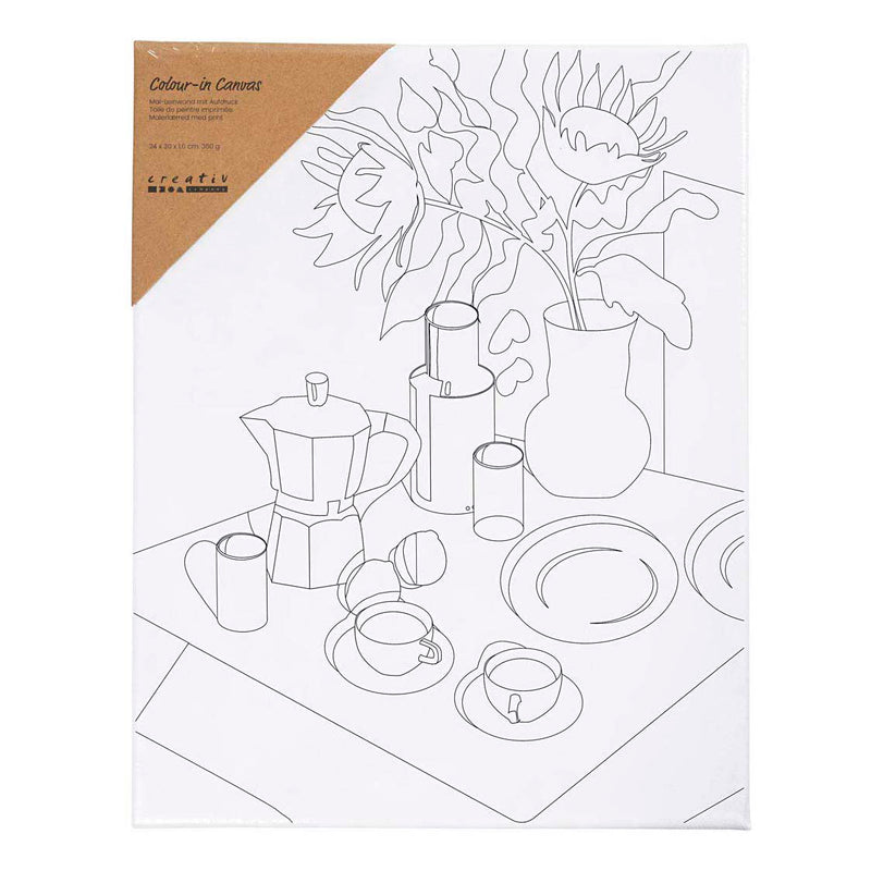 Chargez l'image dans la visionneuse de la galerie, Creativ company schildercanvas met print onbijttafel - 24x30cm