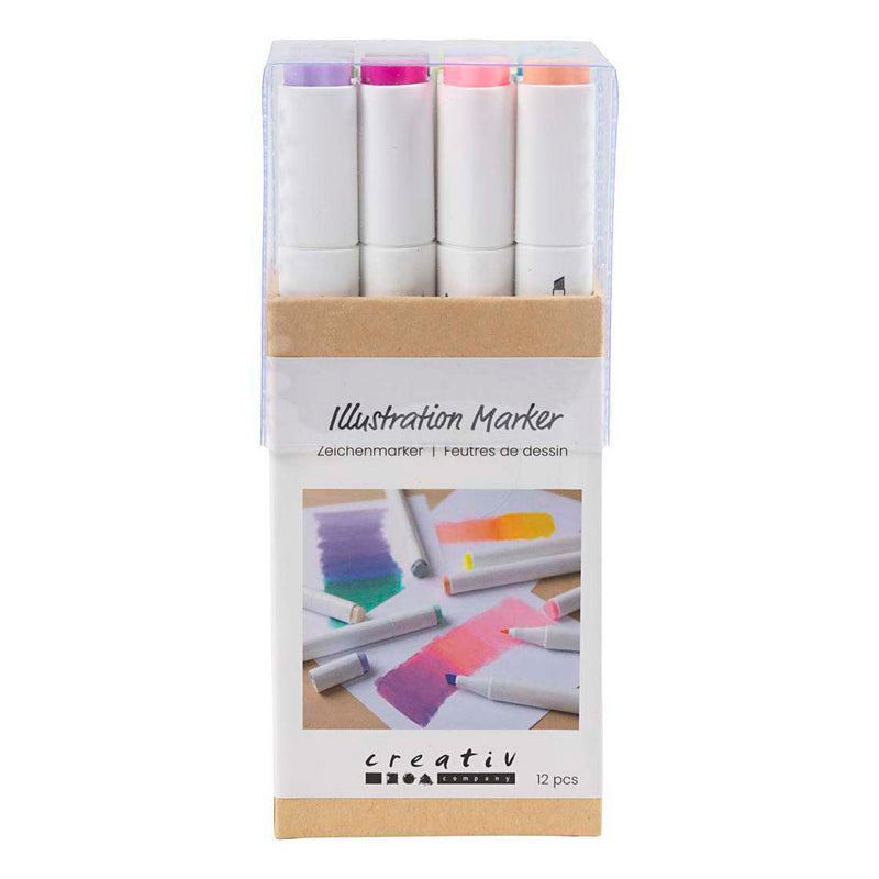 Chargez l'image dans la visionneuse de la galerie, Creativ company tekenstift lijndikte 1+8mm pastelkleuren - 12st.
