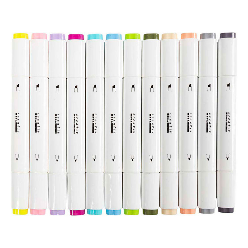 Load image into Gallery viewer, Creativ company tekenstift lijndikte 1+8mm pastelkleuren - 12st.