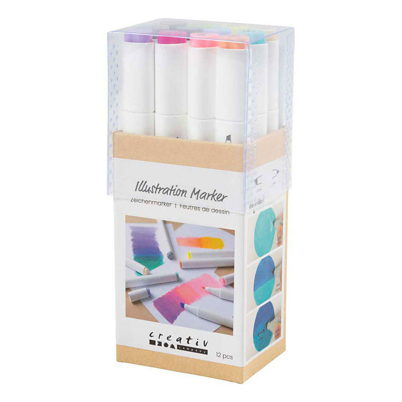 Chargez l'image dans la visionneuse de la galerie, Creativ company tekenstift lijndikte 1+8mm pastelkleuren - 12st.
