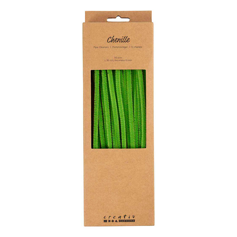 Load image into Gallery viewer, Creativ company chenille 6mm x 30cm lime groen - 50st.