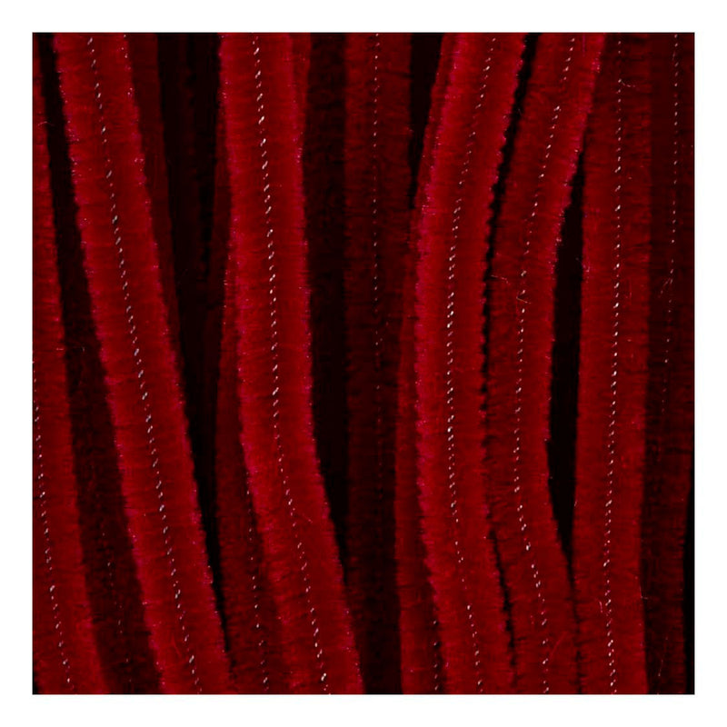 ギャラリービューアに画像をロードする, Creativ company chenilledraad knutselmateriaal donkerrood 50 stuks 6mm x 30cm.
