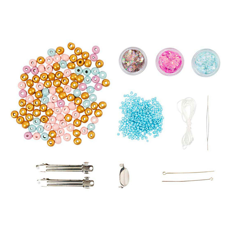 Afbeelding laden in galerijviewer, Creativ company mini hobbyset sieraden halsketting armband clips broche
