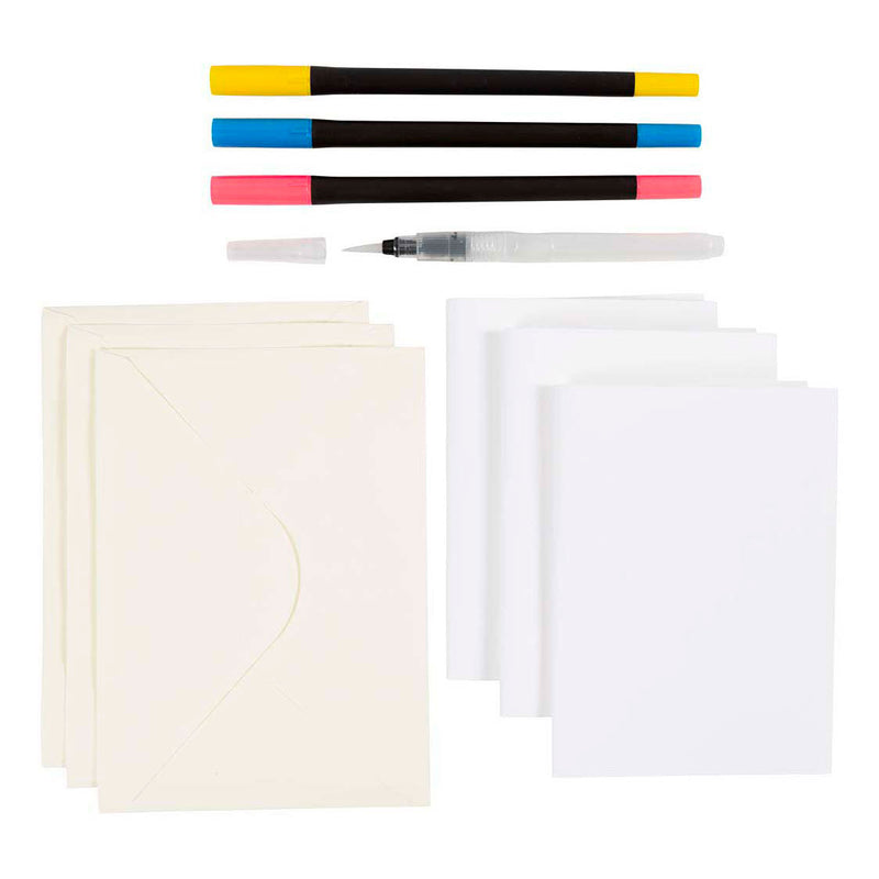 Afbeelding laden in galerijviewer, Creativ company mini hobbyset aquarel kaarten en enveloppen