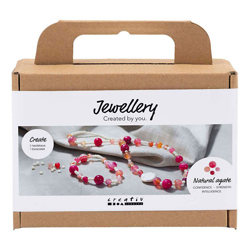 Afbeelding laden in galerijviewer, Creativ company mini hobbyset sieraden halsketting en armband roze