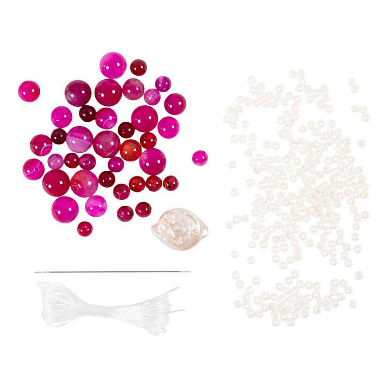Afbeelding laden in galerijviewer, Creativ company mini hobbyset sieraden halsketting en armband roze