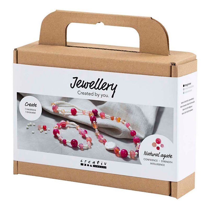 Afbeelding laden in galerijviewer, Creativ company mini hobbyset sieraden halsketting en armband roze