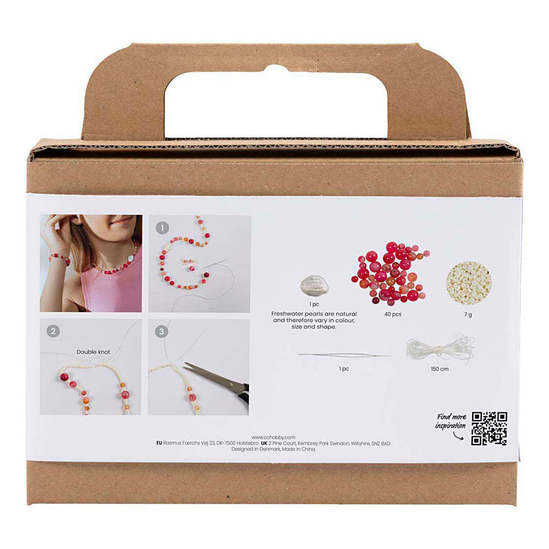 Afbeelding laden in galerijviewer, Creativ company mini hobbyset sieraden halsketting en armband roze