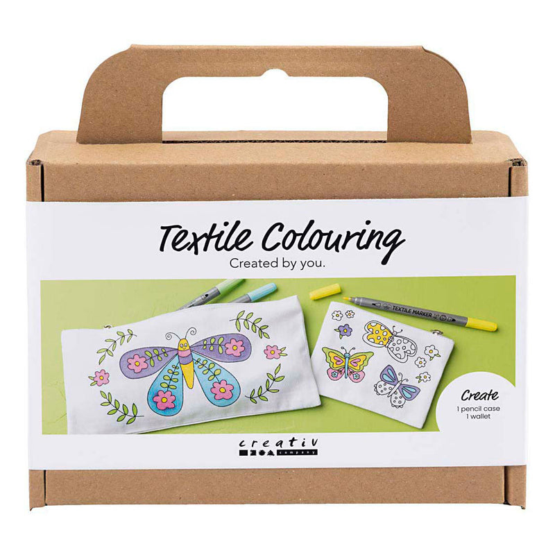 Afbeelding laden in galerijviewer, Creativ company mini hobbyset textiel decoreren vlinders pastelkleuren