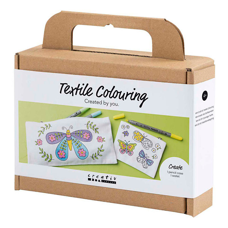 Afbeelding laden in galerijviewer, Creativ company mini hobbyset textiel decoreren vlinders pastelkleuren