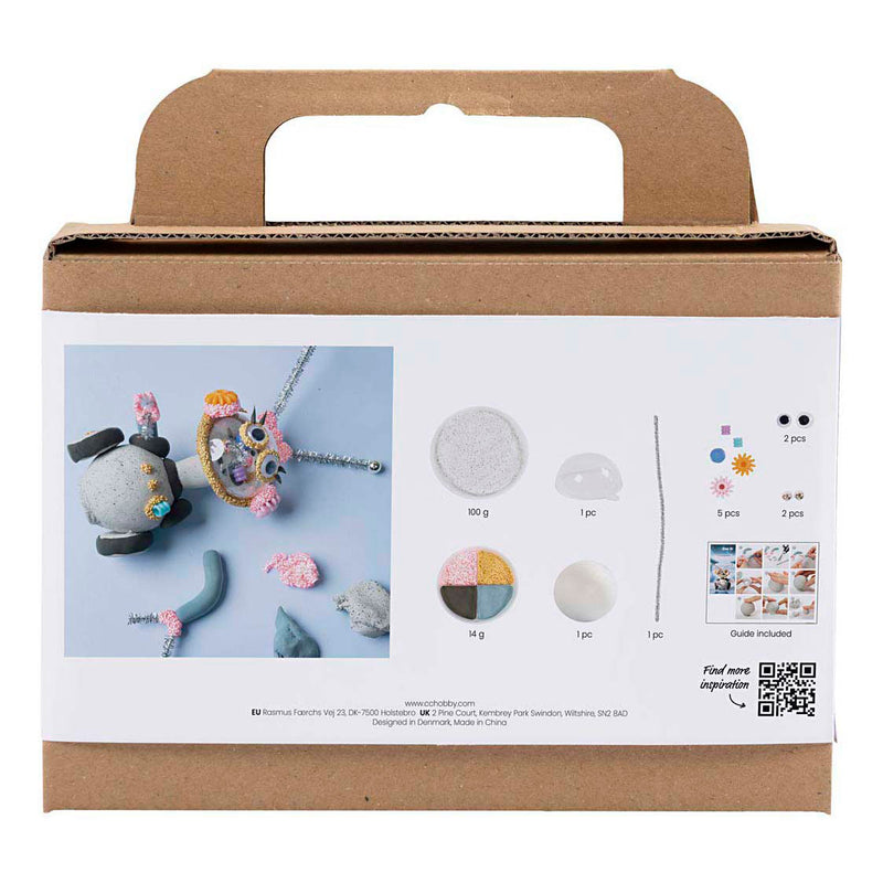 Afbeelding laden in galerijviewer, Creativ company mini hobbyset robot boetseren grijs en roze