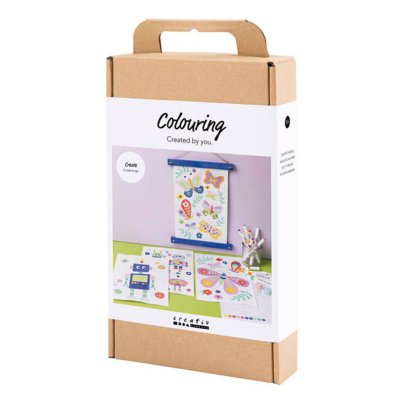 Afbeelding laden in galerijviewer, Creativ company hobbyset kleuren vlinder en robot in vrolijke kleuren
