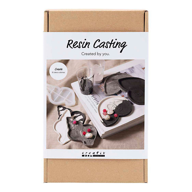 Afbeelding laden in galerijviewer, Creativ company hobbyset hars gieten conchschelp zwart en wit