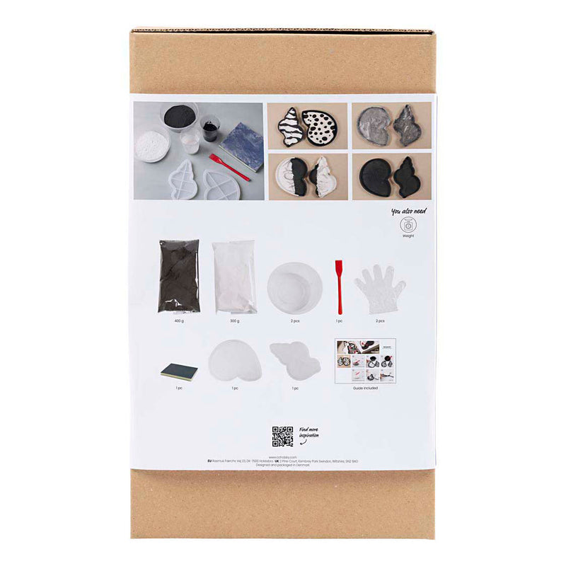 Afbeelding laden in galerijviewer, Creativ company hobbyset hars gieten conchschelp zwart en wit