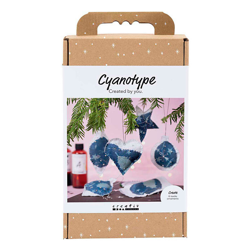 Load image into Gallery viewer, Creativ company hobbyset cyanotypie kerstdecoraties met cyanotypie blauw