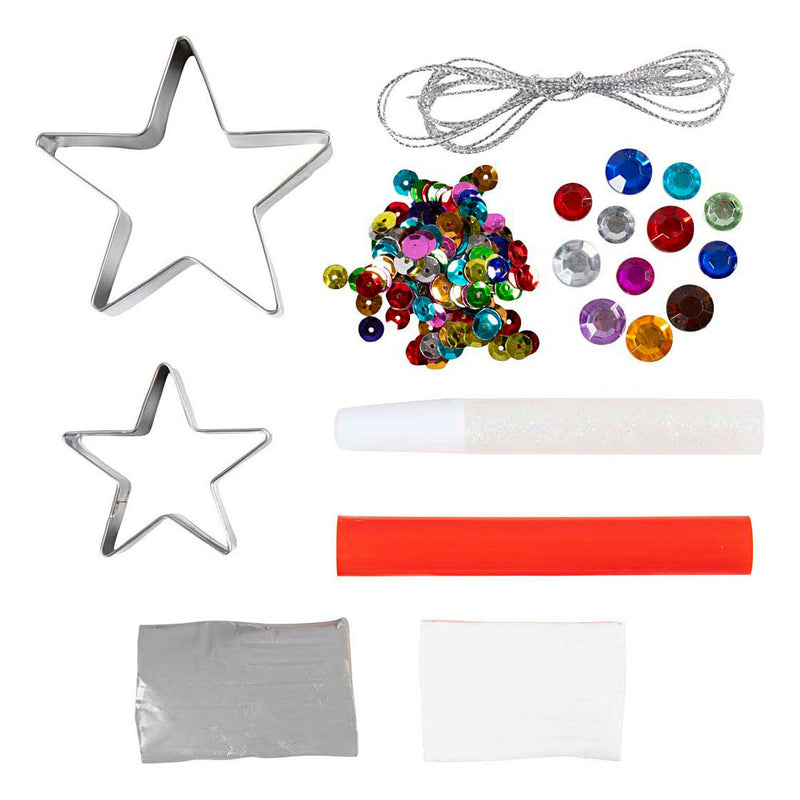 Afbeelding laden in galerijviewer, Creativ company mini hobbyset boetseren sterren zilver wit