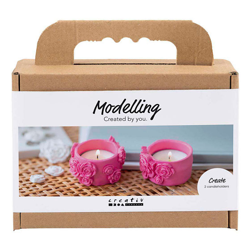 Load image into Gallery viewer, Creativ company mini hobbyset boetseren theelichthouders roze