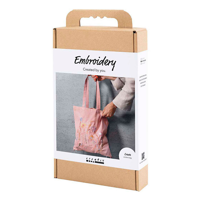 Afbeelding laden in galerijviewer, Creativ company hobbyset borduurwerk draagtas lichtroze
