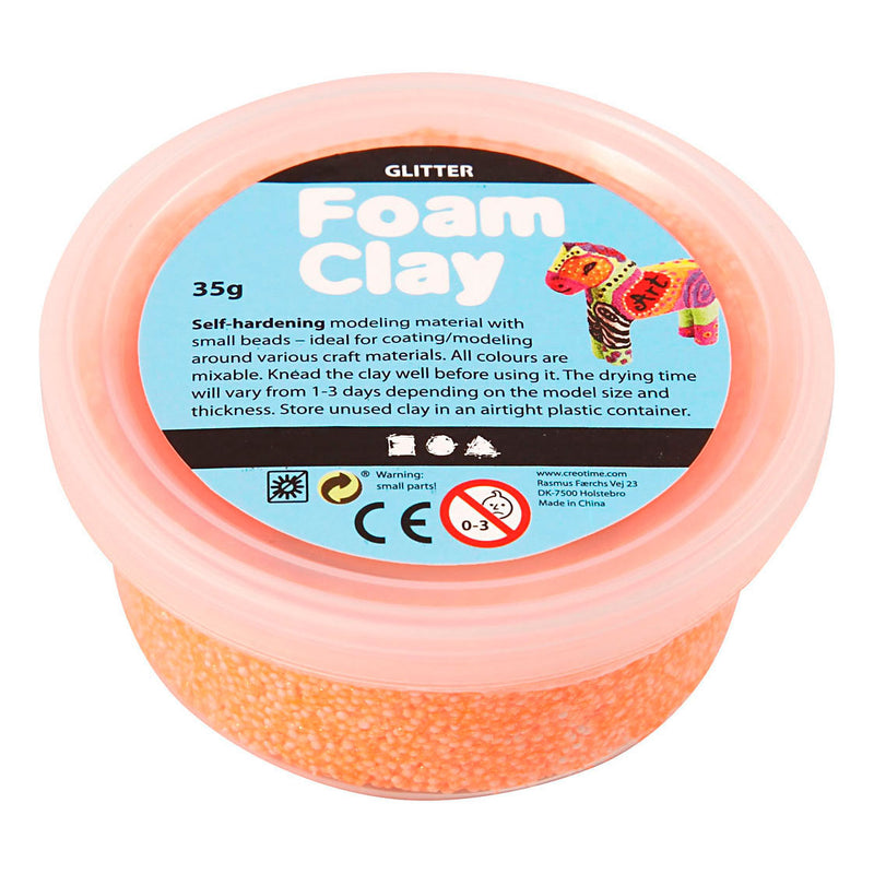 ギャラリービューアに画像をロードする, Creativ company foam clay glitter oranje - 35gr.