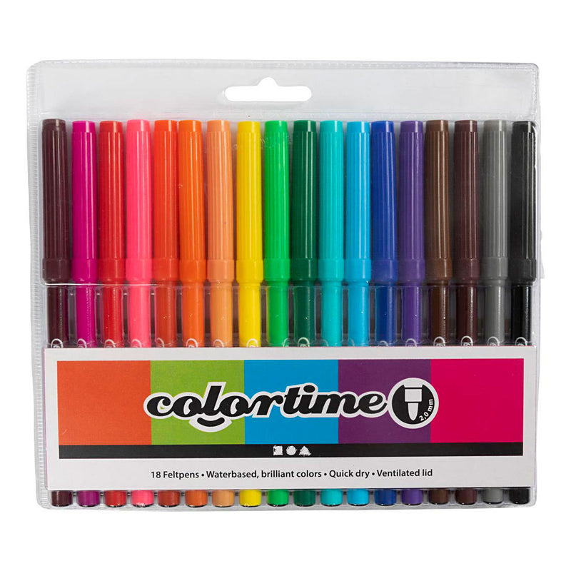 Chargez l'image dans la visionneuse de la galerie, Creativ company colortime stiften lijndikte 2mm - 18st.