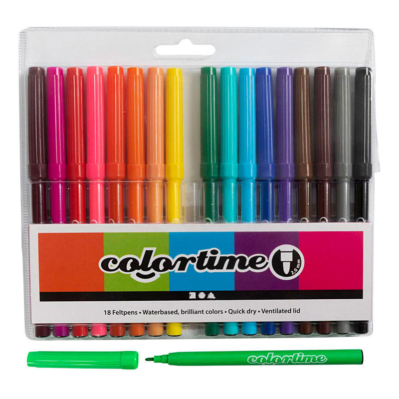 Chargez l'image dans la visionneuse de la galerie, Creativ company colortime stiften lijndikte 2mm - 18st.
