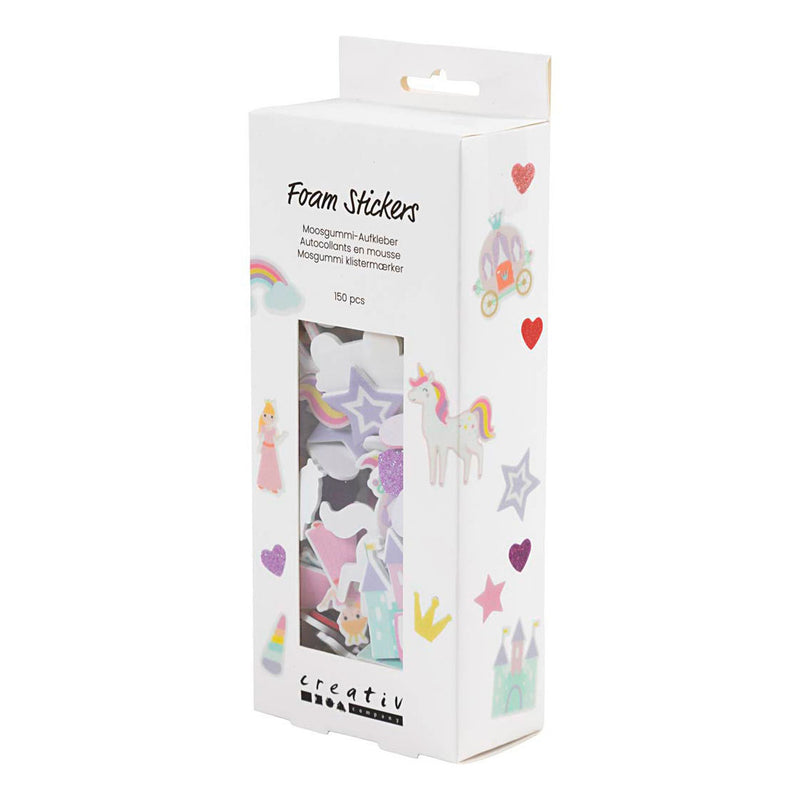 Afbeelding laden in galerijviewer, Creativ company foam stickers prinses en eenhoorn - 150st.