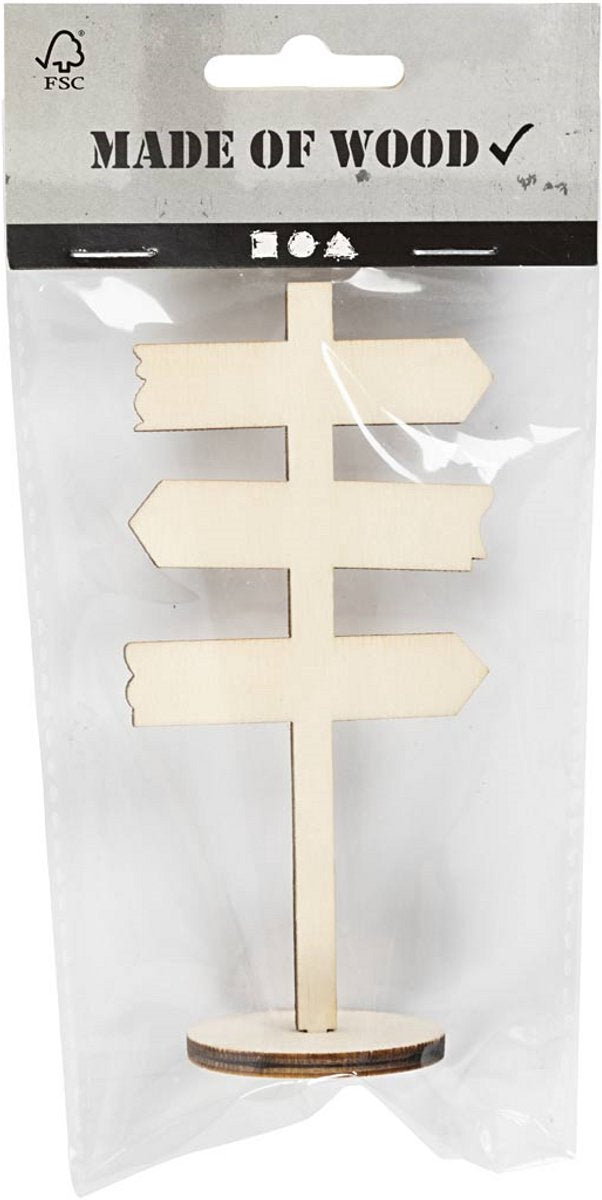 Afbeelding laden in galerijviewer, Creativ company houten bord pijlen op voet, 12cm