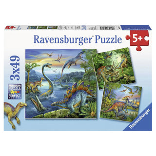 Chargez l'image dans la visionneuse de la galerie, Ravensburger puzzel dinosauriërs 3x49 stuks