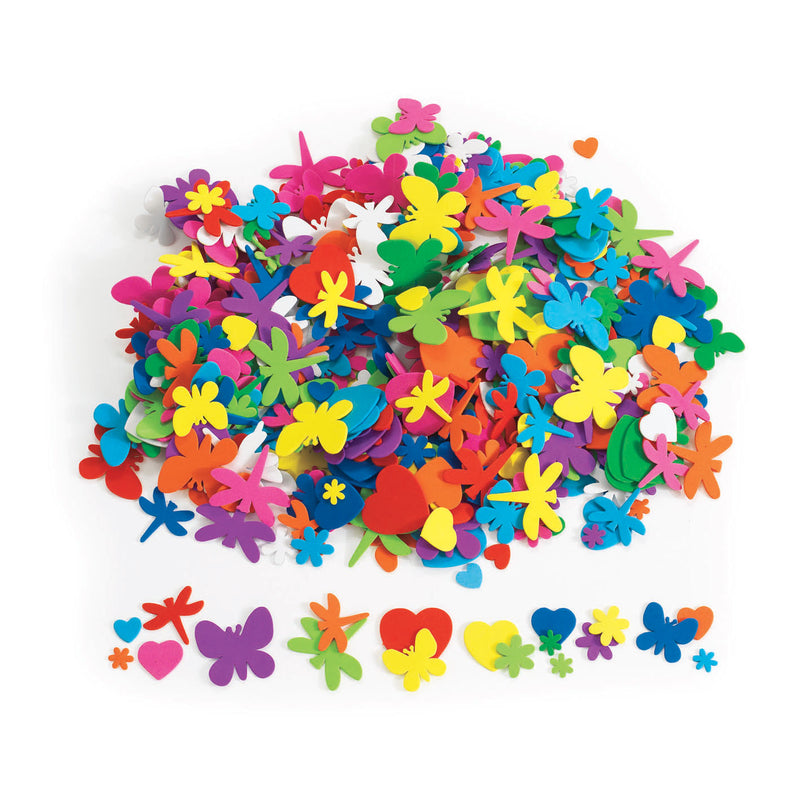 Load image into Gallery viewer, Colorations - bloemen, hart en insecten vormen foam, 500st.
