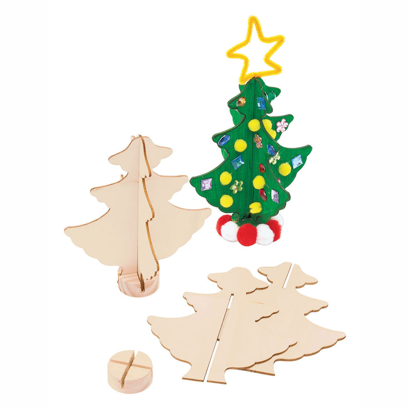 Load image into Gallery viewer, Colorations maak je eigen houten kerstboom, set van 12
