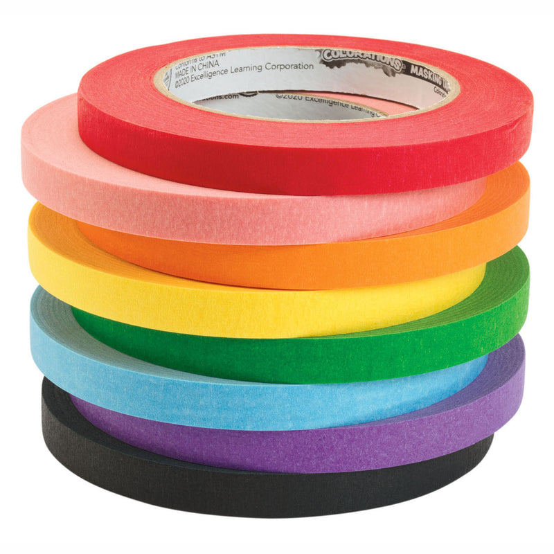 Load image into Gallery viewer, Colorations - afplaktape 8 kleuren - 55 meter per kleur