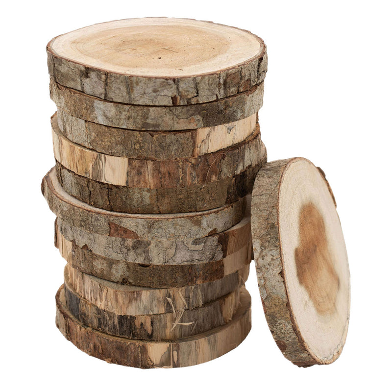 Load image into Gallery viewer, Colorations - onbewerkte houten schijfjes 8-10cm, 12st.