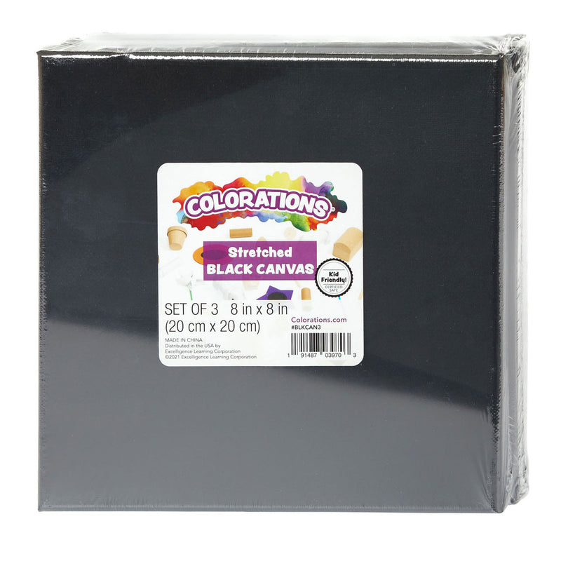 Load image into Gallery viewer, Colorations canvas zwart 20x20cm, 3st.