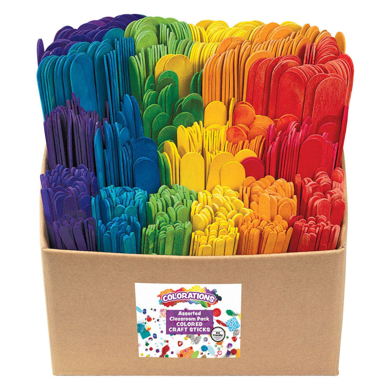 Afbeelding laden in galerijviewer, Colorations - gekleurde houten knutselstokjes klaslokaal pakket, 1200st.