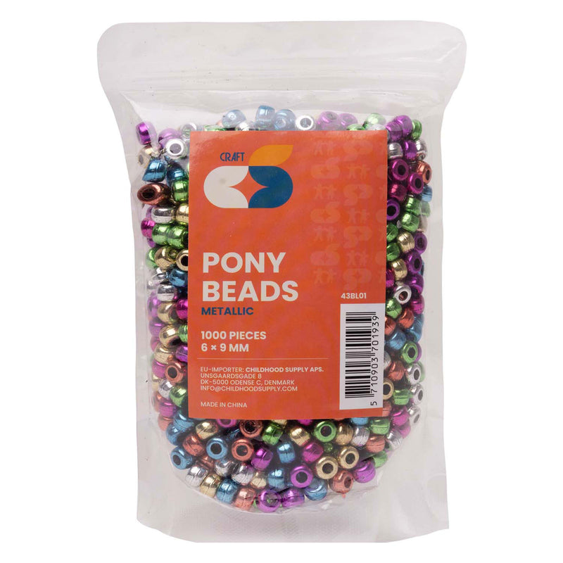 Afbeelding laden in galerijviewer, Colorations pony kralen metallic 6x9 mm 1000 stuks knutselset.