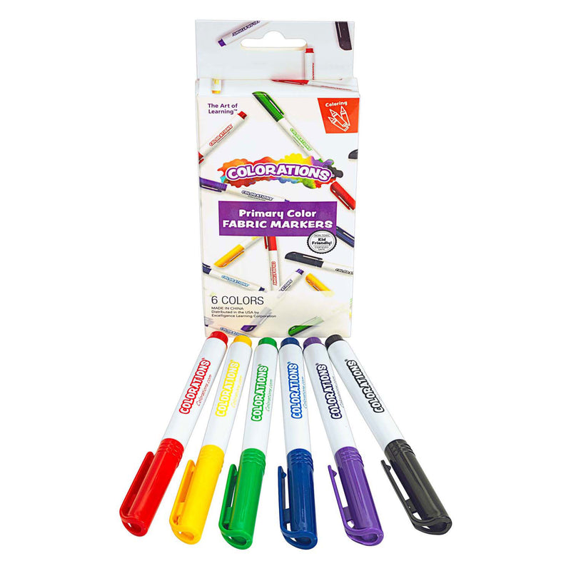 Afbeelding laden in galerijviewer, Colorations - textielstiften primaire kleuren - 6 kleuren