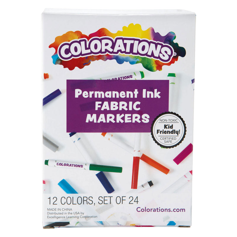 Cargue la imagen en el visor de la galería, Colorations - permanente textielstiften in 12 kleuren - 24st.