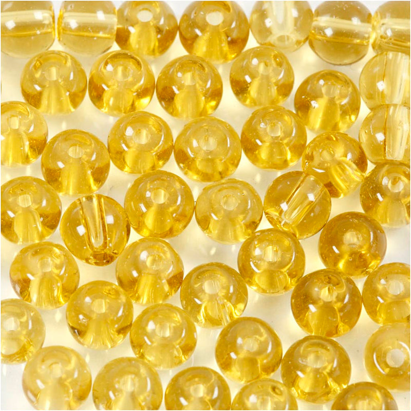Load image into Gallery viewer, Creativ company https: www.cchobby.nl glas-kralen-d-4-mm-gatgrootte-1-mm-geel-45-stuk-1-doos
