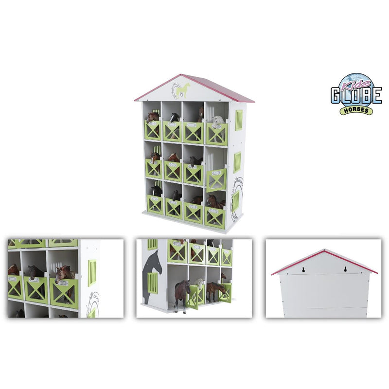 Afbeelding laden in galerijviewer, Kids globe paardenstal hotel met 12 boxen 1:24 19x41x53cm