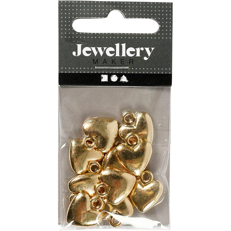 Load image into Gallery viewer, Creativ company https: www.cchobby.nl hartvormige-hanger-afm-13x15-mm-verguld-10-stuk-1-doos