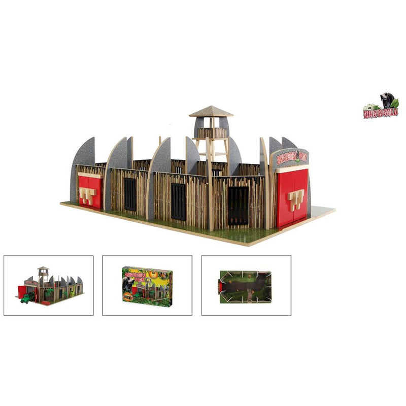 Load image into Gallery viewer, Dinoworld houten dinosaurus park met uitkijktoren speelset