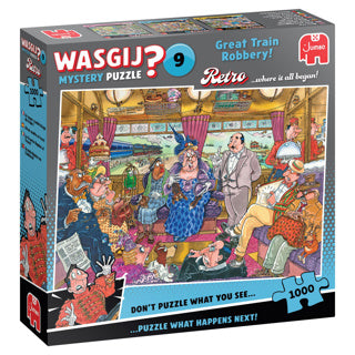 Afbeelding laden in galerijviewer, Wasgij retro mystery 9 legpuzzel - de grotere treinroof, 1000st.