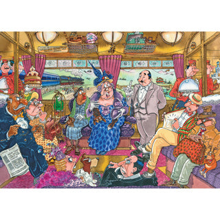 Afbeelding laden in galerijviewer, Wasgij retro mystery 9 legpuzzel - de grotere treinroof, 1000st.