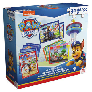 Afbeelding laden in galerijviewer, Spinmaster puzzelpack paw patrol 12 pack 5x24 pieces, 5x48 pieces, 2x100 pieces